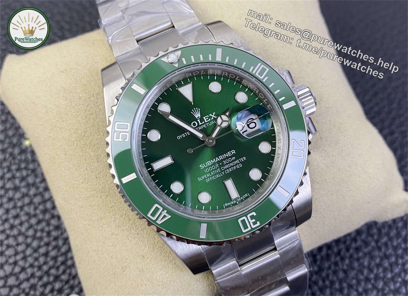Hulk Rolex Submariner 116610LV VS Factory – Dandong 3135 Edition - Image 3
