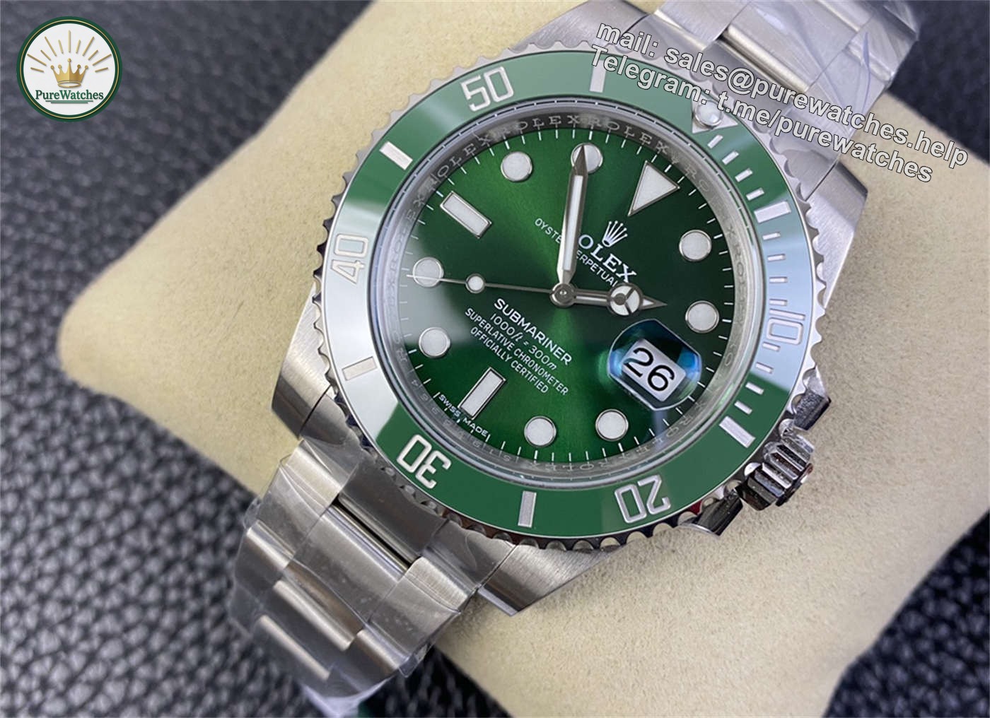 Hulk Rolex Submariner 116610LV VS Factory – Dandong 3135 Edition - Image 4