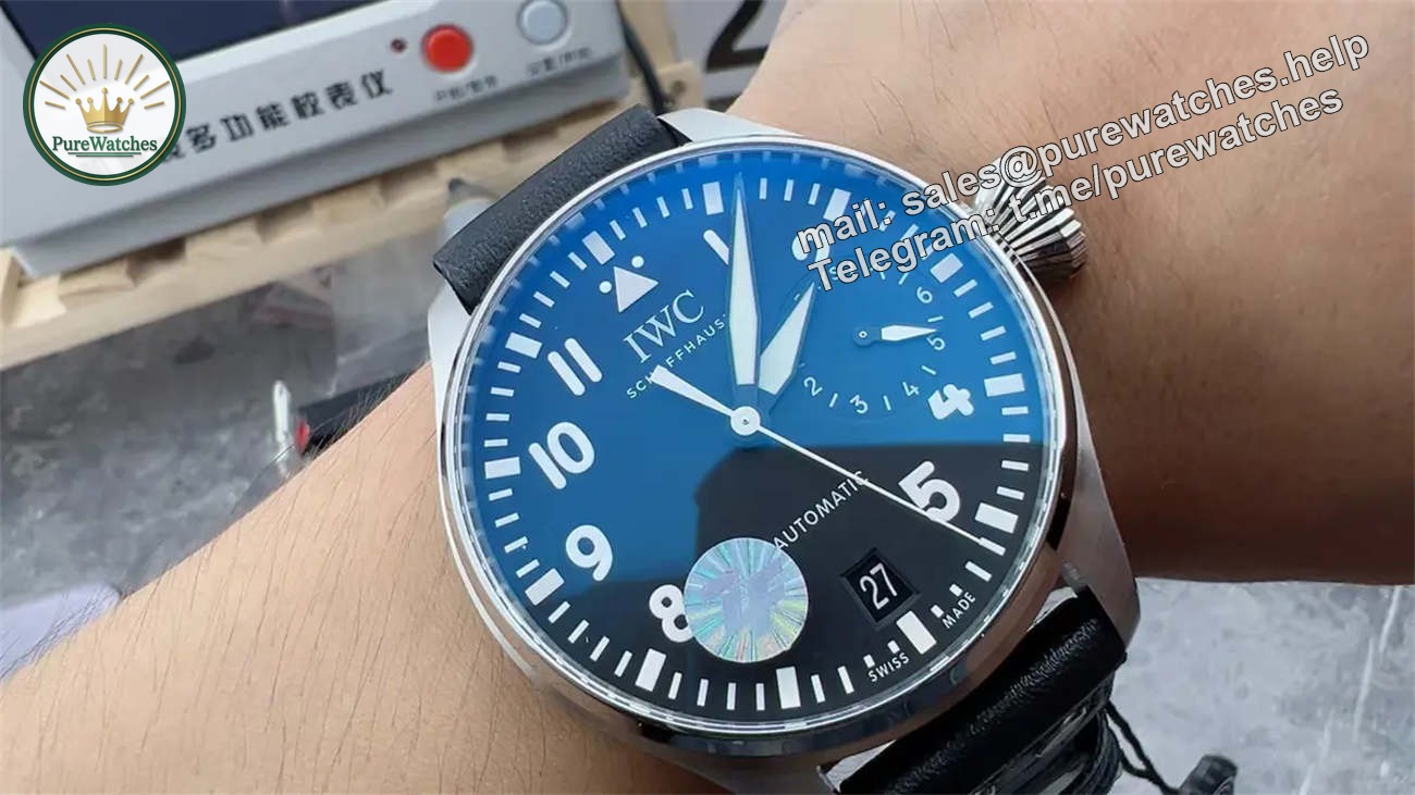 ZF Factory IWC Big Pilot Watch – Premium Stainless Steel Replica with Black Dial - Image 2