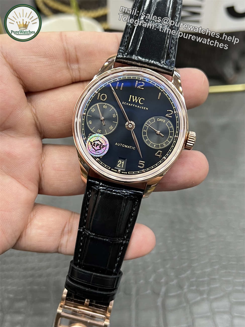 IWC IW501707 — APS Portuguese 42mm Rose Gold Black Dial - Image 2