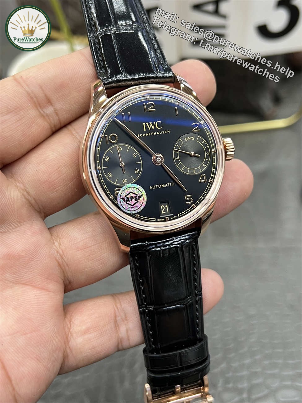 IWC IW501707 — APS Portuguese 42mm Rose Gold Black Dial - Image 3