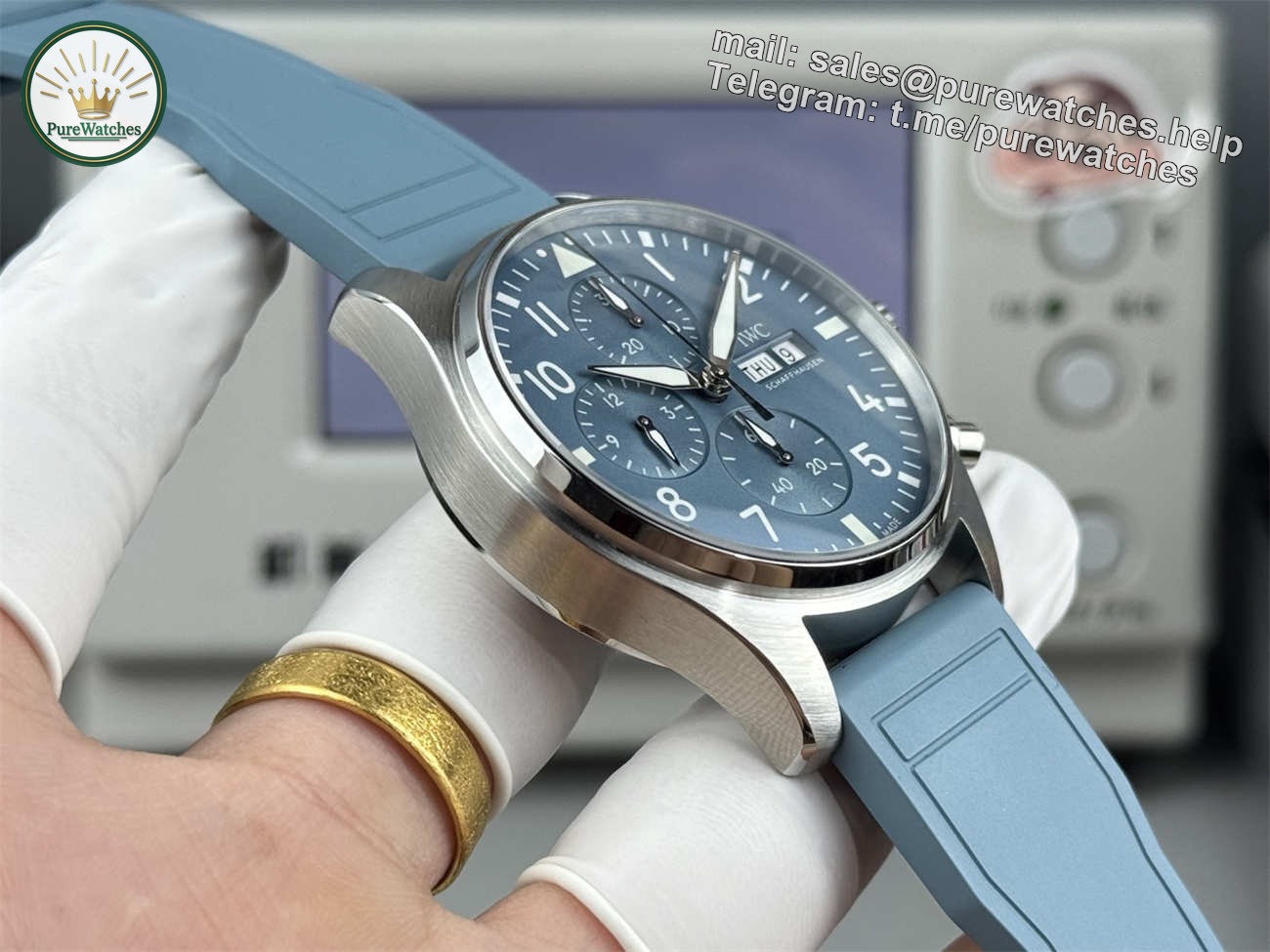 IWC Pilot IW389409 Replica – Miramar Blue AMG Chronograph Watch - Image 6