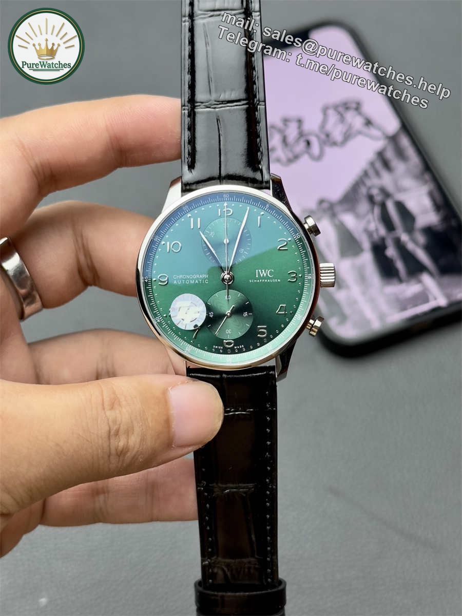 IWC Portugieser Green Dial Replica – ZF Factory IW371615 Chronograph with Automatic Movement