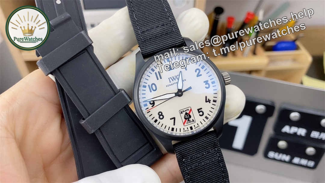 M+ Factory IWC Pilot IW326905 Replica – Ceramic Ace of Spades 41mm Automatic Watch - Image 3