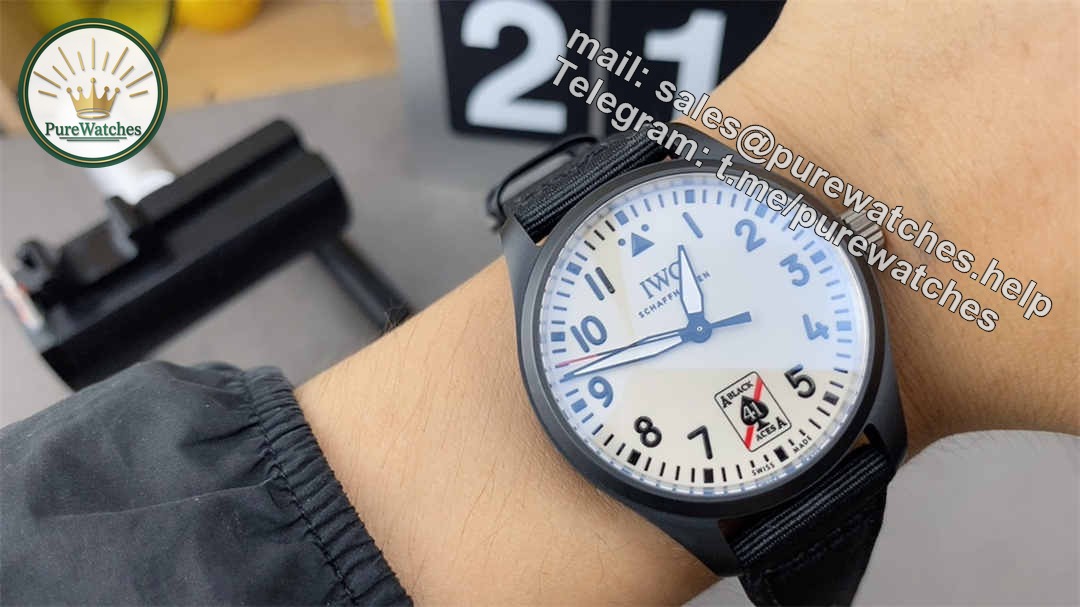 M+ Factory IWC Pilot IW326905 Replica – Ceramic Ace of Spades 41mm Automatic Watch - Image 9