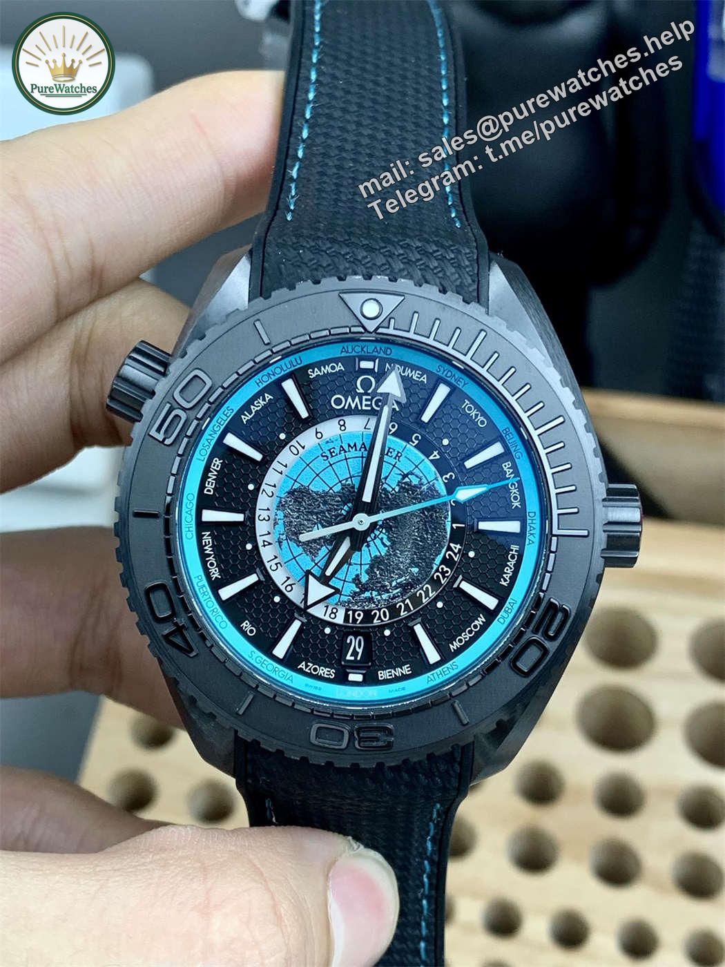 Omega Seamaster Worldtimer Replica – VS Factory Black Ceramic GMT 45.5mm