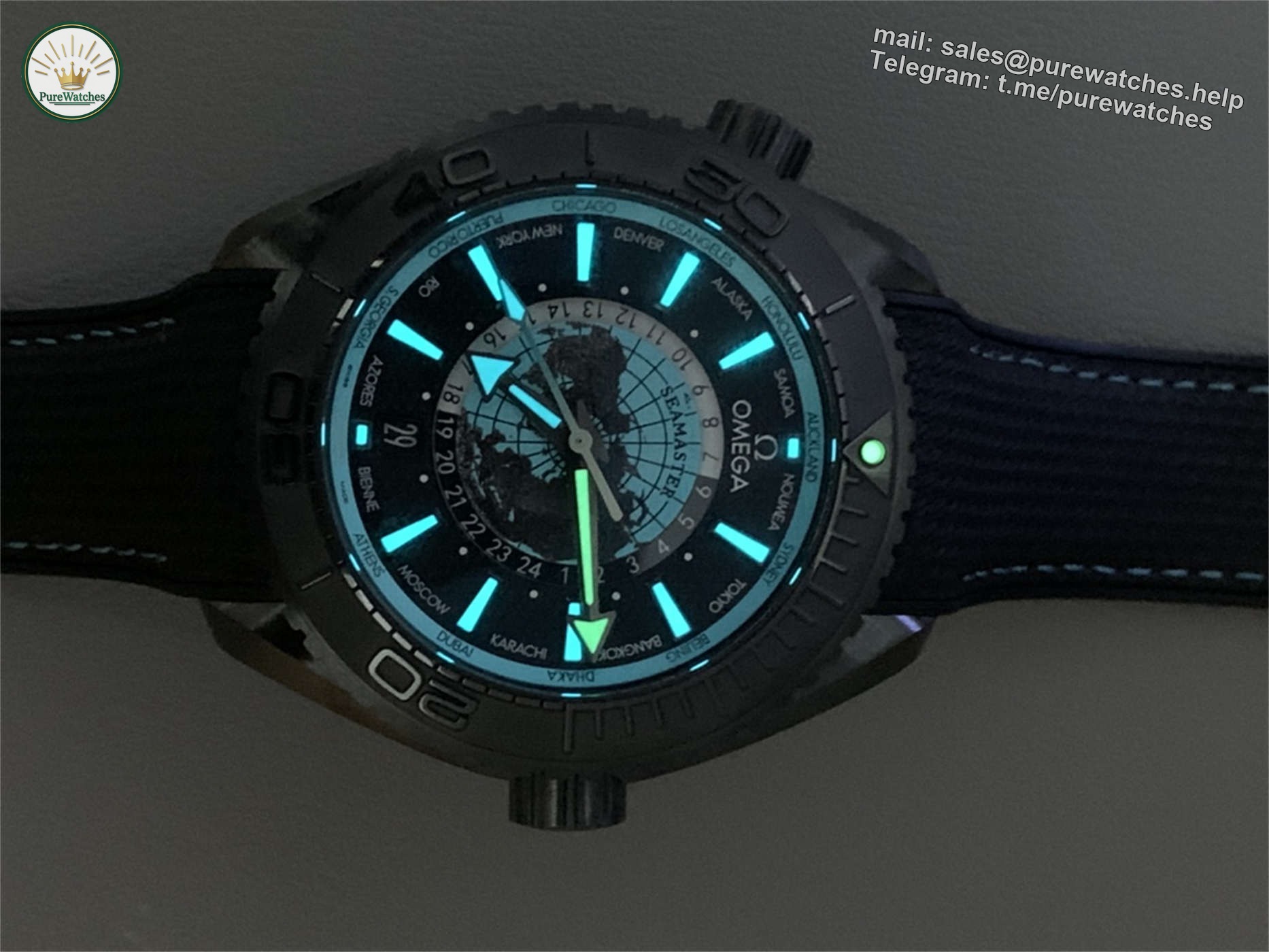 Omega Seamaster Worldtimer Replica – VS Factory Black Ceramic GMT 45.5mm - Image 2