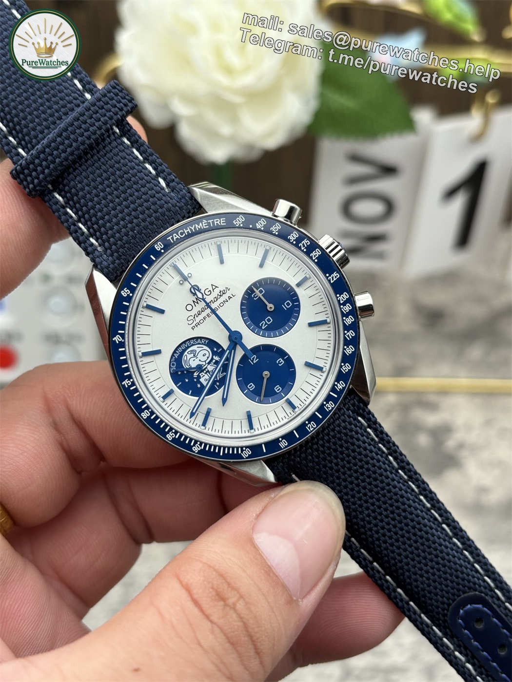 Omega Speedmaster Snoopy Replica 310.32.42.50.02.001 – Silver Snoopy Manual Chronograph 42mm - Image 3