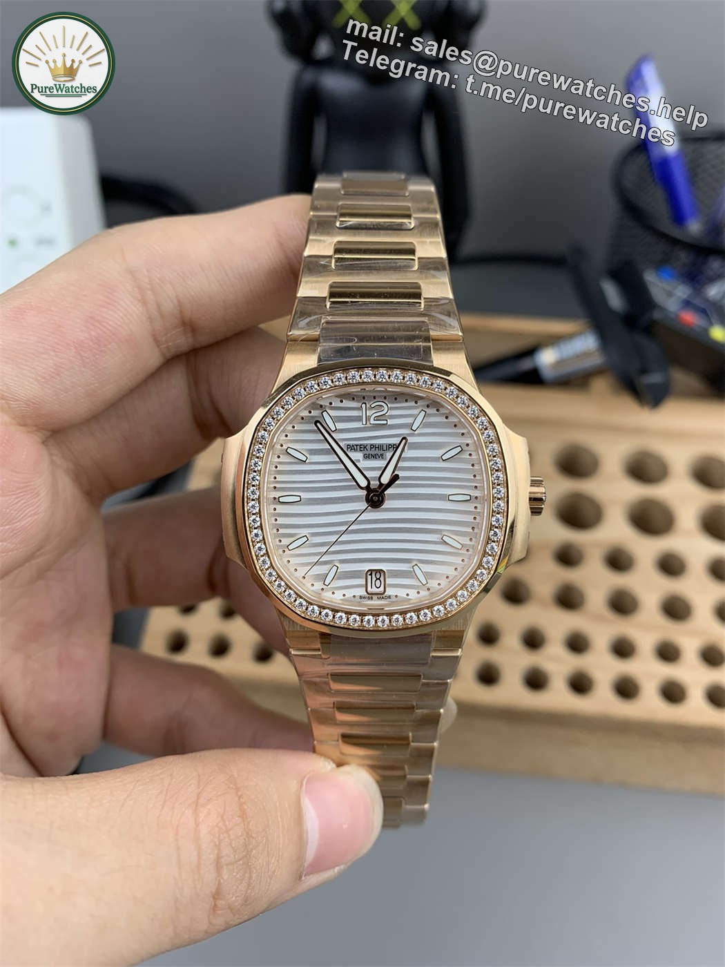 Patek Philippe 7118 Replica | 3K Factory Ladies Nautilus in Rose Gold & Diamonds