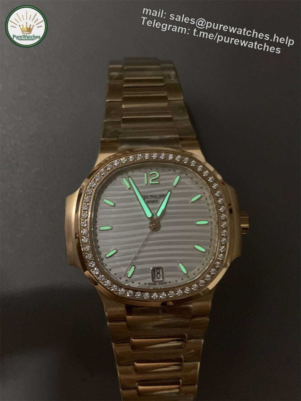 Patek Philippe 7118 Replica | 3K Factory Ladies Nautilus in Rose Gold & Diamonds - Image 2
