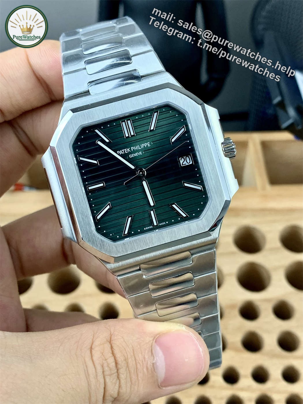 Patek Cubitus 5821 Replica – PPF Factory Green Dial Stainless Steel 45mm - Image 3