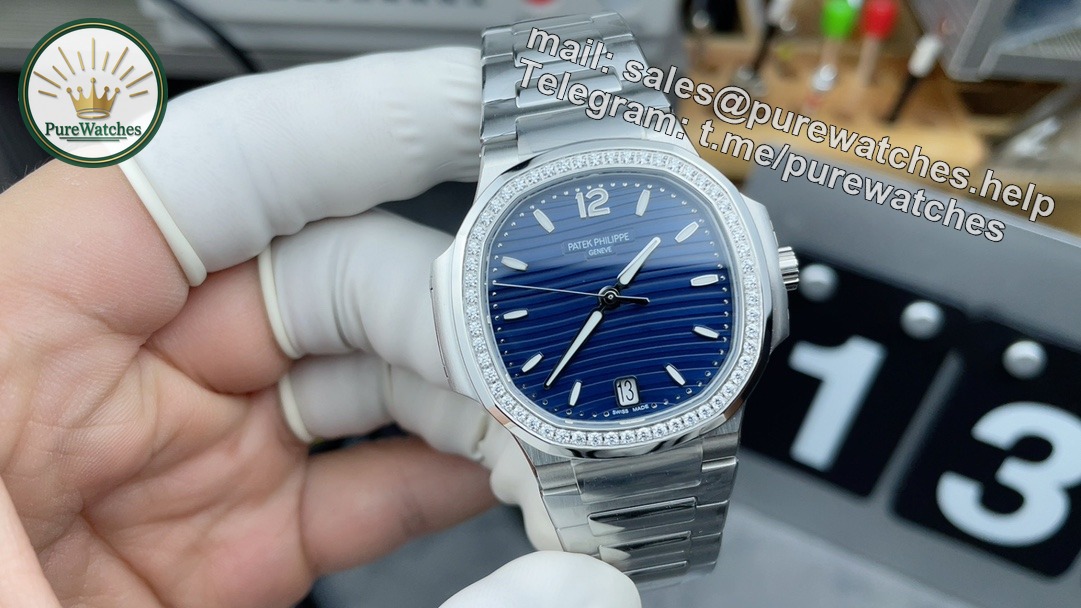 Patek Nautilus 7118 Diamond Replica – Blue Dial Luxury Ladies Nautilus