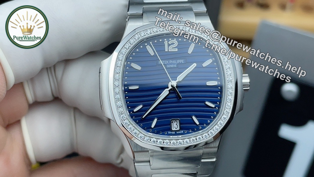 Patek Nautilus 7118 Diamond Replica – Blue Dial Luxury Ladies Nautilus - Image 2