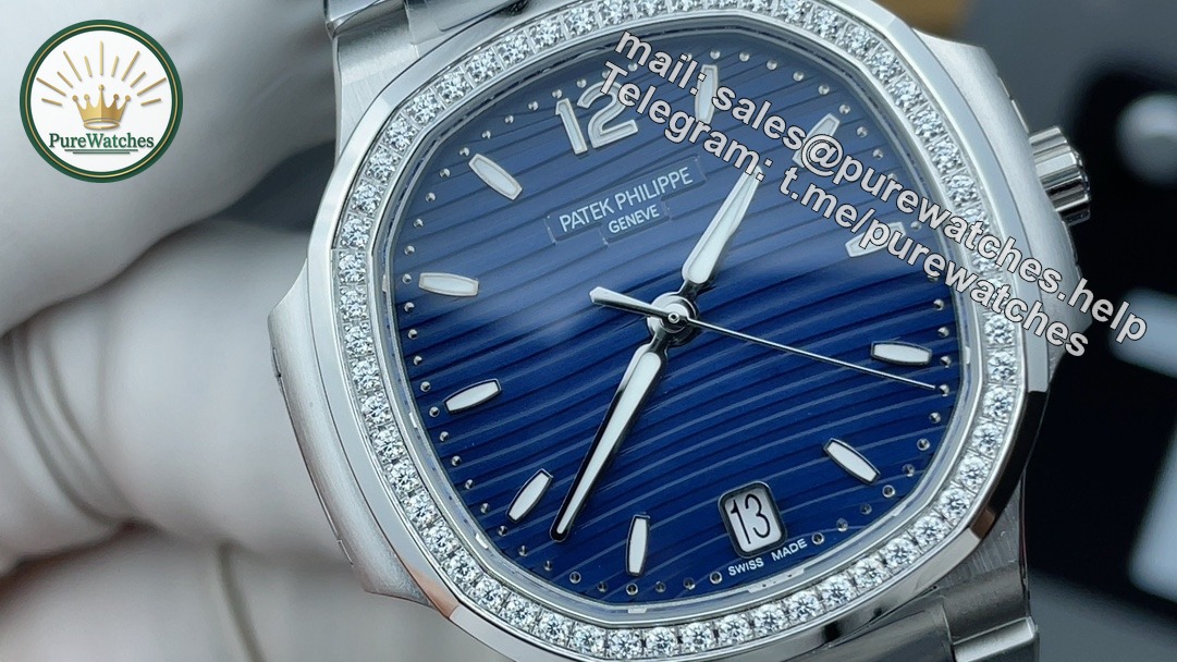 Patek Nautilus 7118 Diamond Replica – Blue Dial Luxury Ladies Nautilus - Image 3