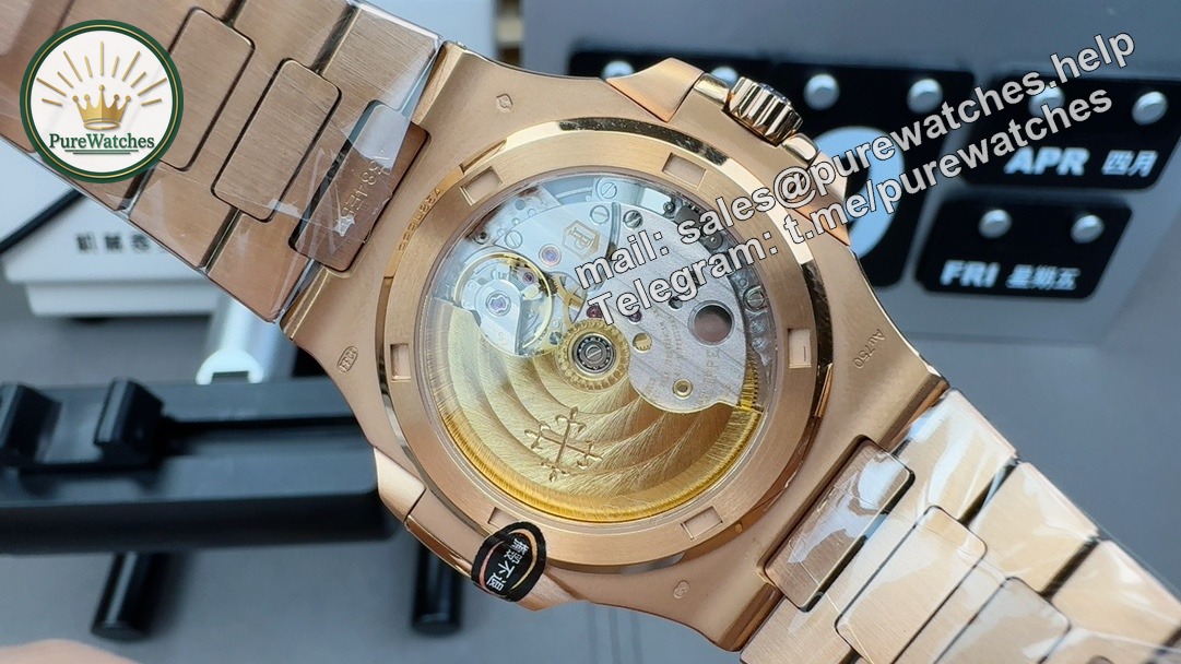 Patek Philippe 5711R Replica – 3K Factory Rose Gold Nautilus with Champagne Gold Dial - Image 7