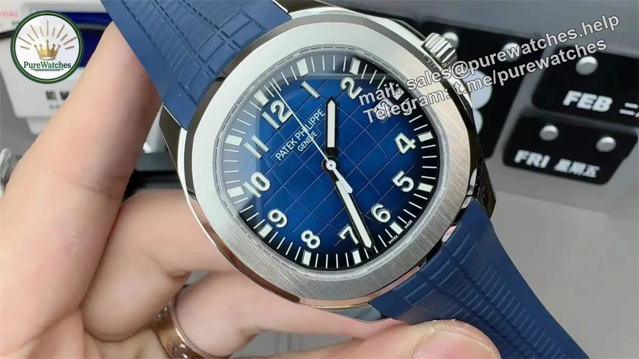 Patek Philippe Aquanaut 5168G Replica – Blue Dial, White Gold Case, 3K Factory Precision - Image 3