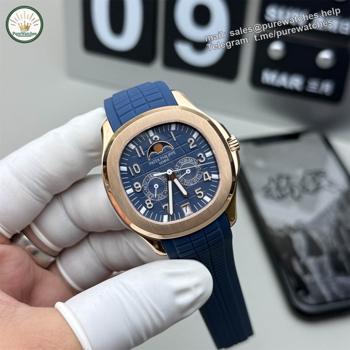 Patek Philippe Aquanaut 5261R Replica – 39.9mm Rose Gold Annual Calendar - Image 6