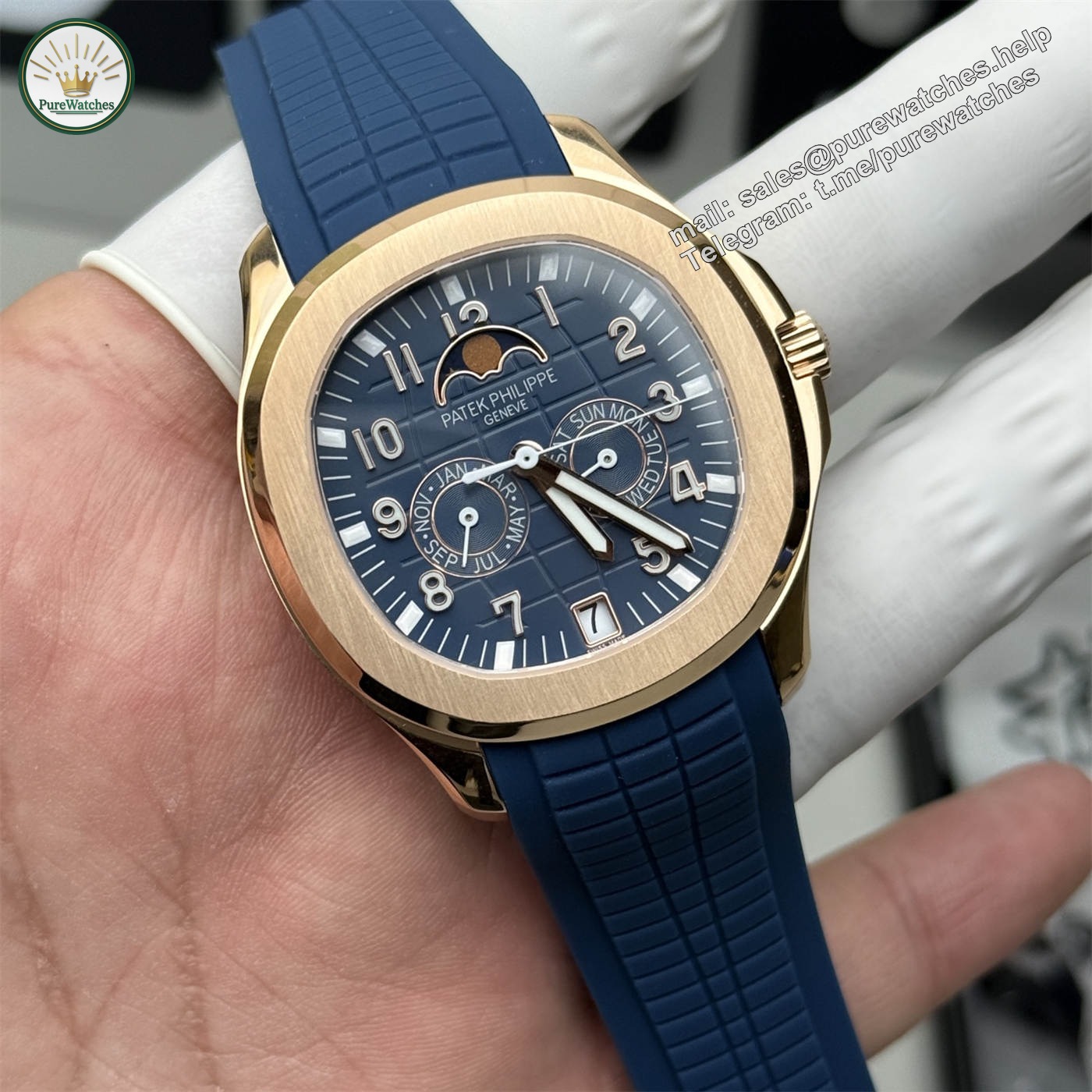Patek Philippe Aquanaut 5261R Replica – 39.9mm Rose Gold Annual Calendar - Image 4