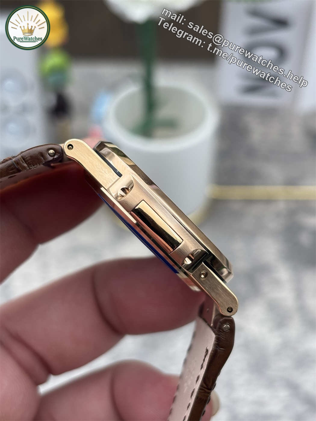 Patek Philippe Nautilus 5712 Replica �C 5712GR-001 Rose Gold Moonphase Watch - Image 8