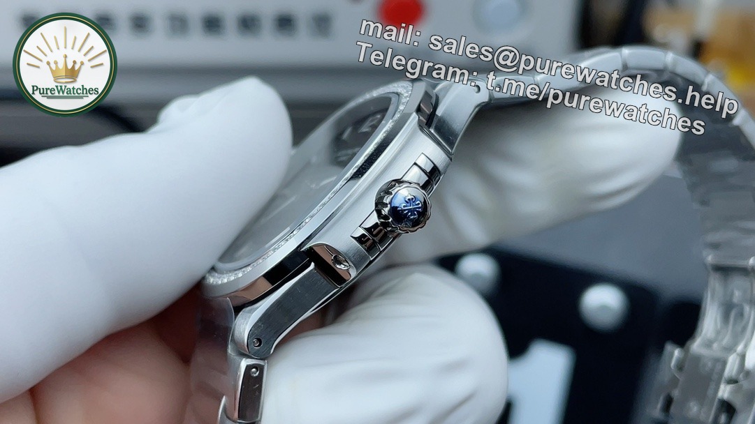 Patek Philippe Nautilus 7118 Replica – Grey Dial Diamond Bezel Ladies Watch - Image 6