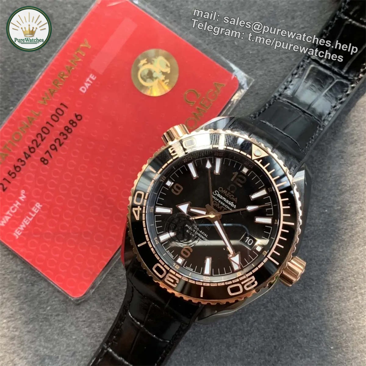 VSF Planet Ocean Seamaster Omega Watches – Deep Black Rose Gold 600M Edition - Image 3