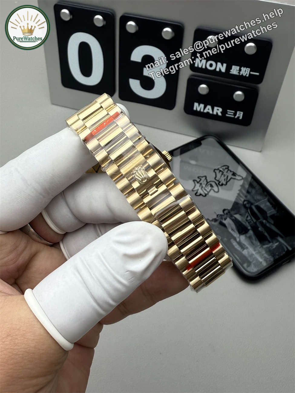 QF Day-Date 36mm Replica – Full-Weight 2836 Movement with Diamond Dial - Image 8