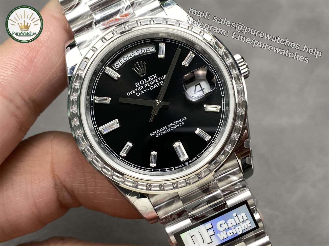 QF Factory Rolex Day-Date 40mm Replica – Full-Weight Diamond Bezel, 3255 Clone - Image 2