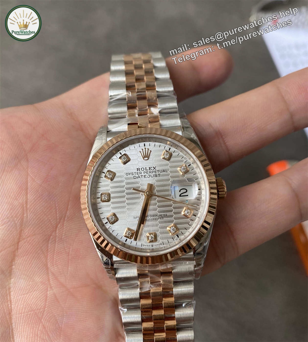 Replica Rolex Datejust 36 m126231-0033 – Silver Dial Jubilee Bracelet (VS Factory) - Image 3