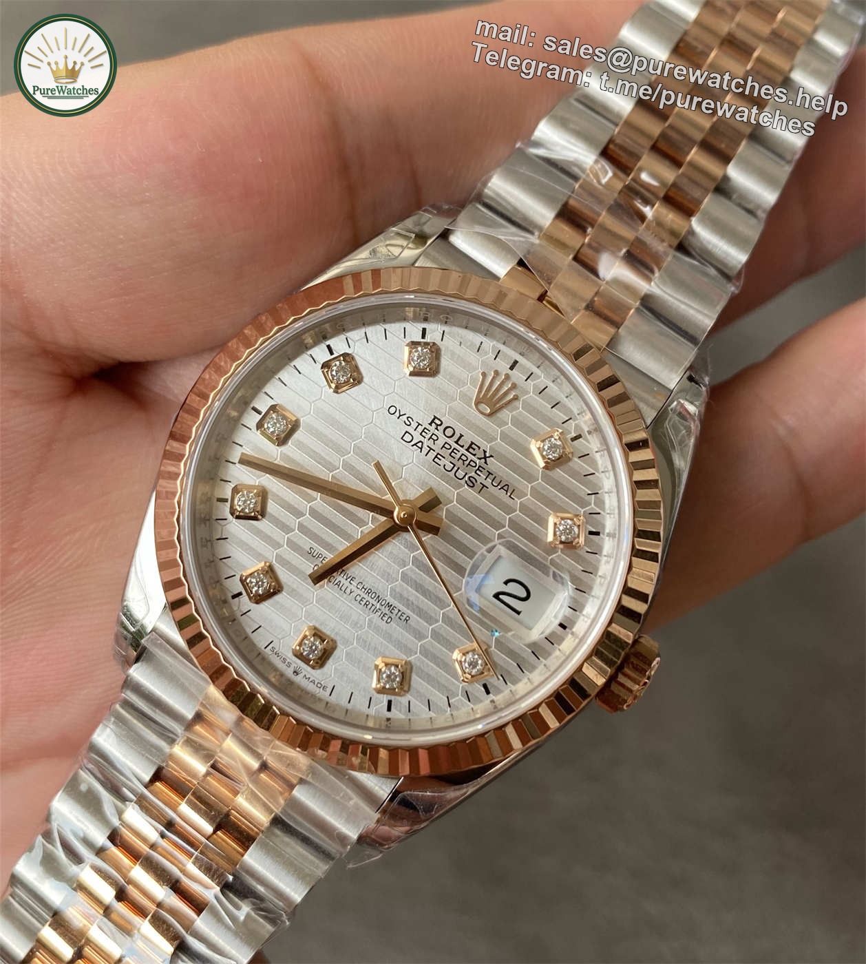 Replica Rolex Datejust 36 m126231-0033 – Silver Dial Jubilee Bracelet (VS Factory) - Image 2