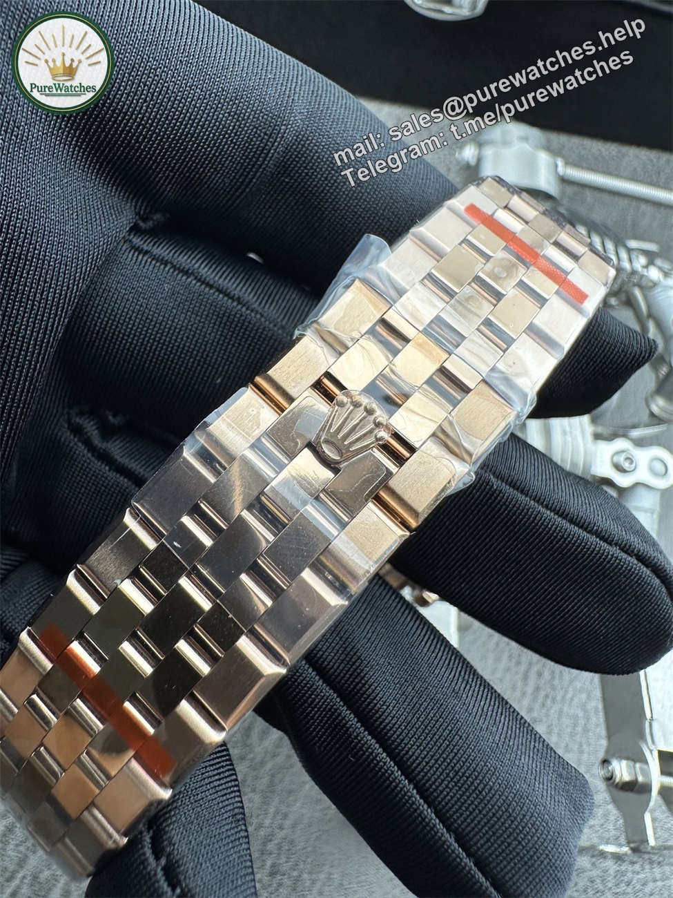 3B Factory Rolex 127385TBR 0003 Replica ?C Rose Gold Diamond Bezel Honeycomb Dial - Image 7