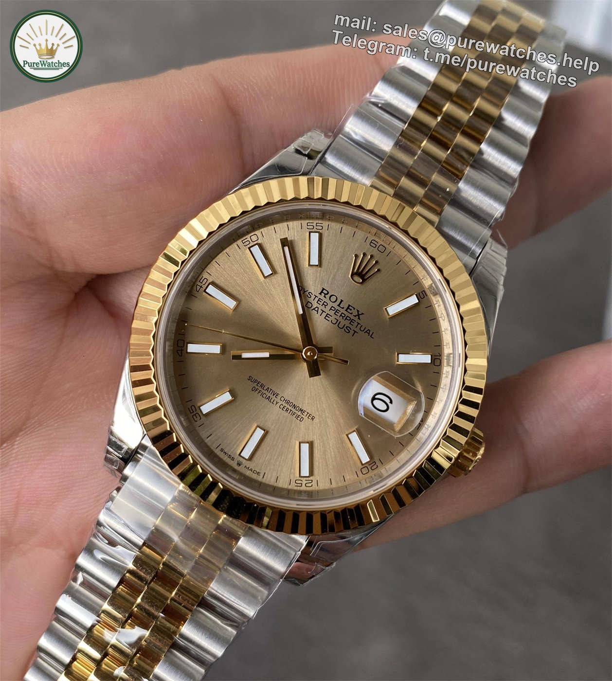 Rolex Datejust 41 Champagne Dial Two Tone Replica – VS Factory M126333-0010 with Dandong 3235 Movement - Image 2