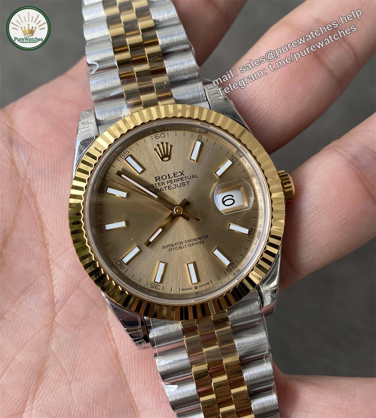 Rolex Datejust 41 Champagne Dial Two Tone Replica – VS Factory M126333-0010 with Dandong 3235 Movement - Image 3
