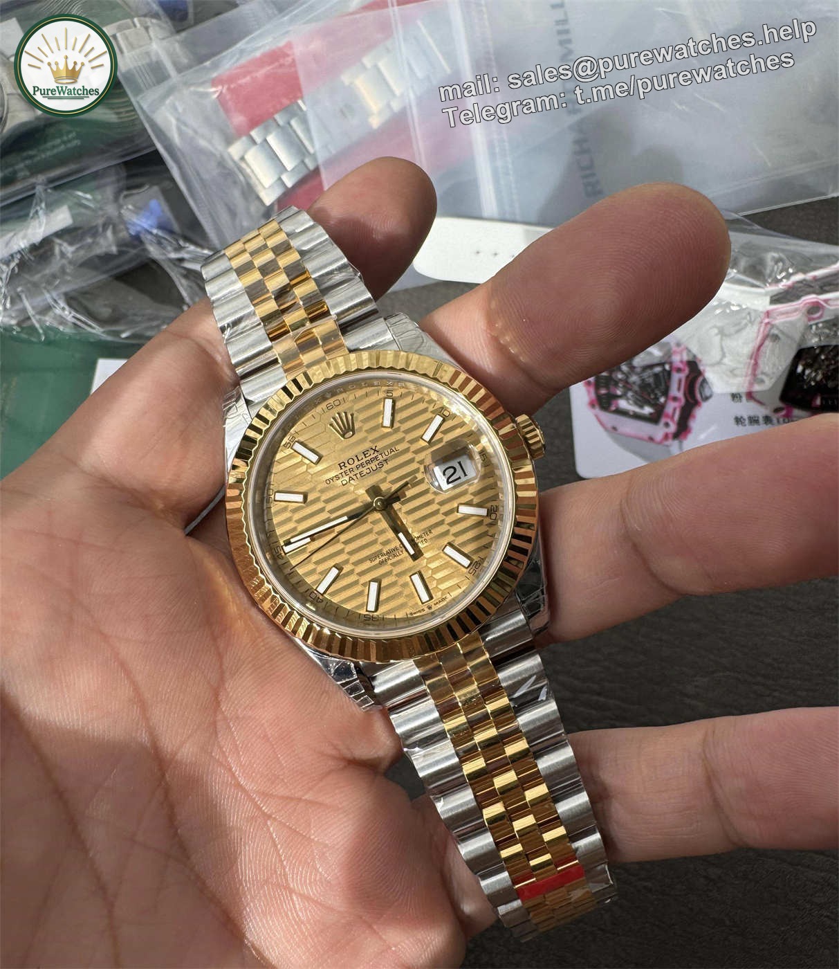 Rolex Datejust 41 Two Tone Replica – VS Factory M126333-0022 with Dandong 3235 Movement - Image 3