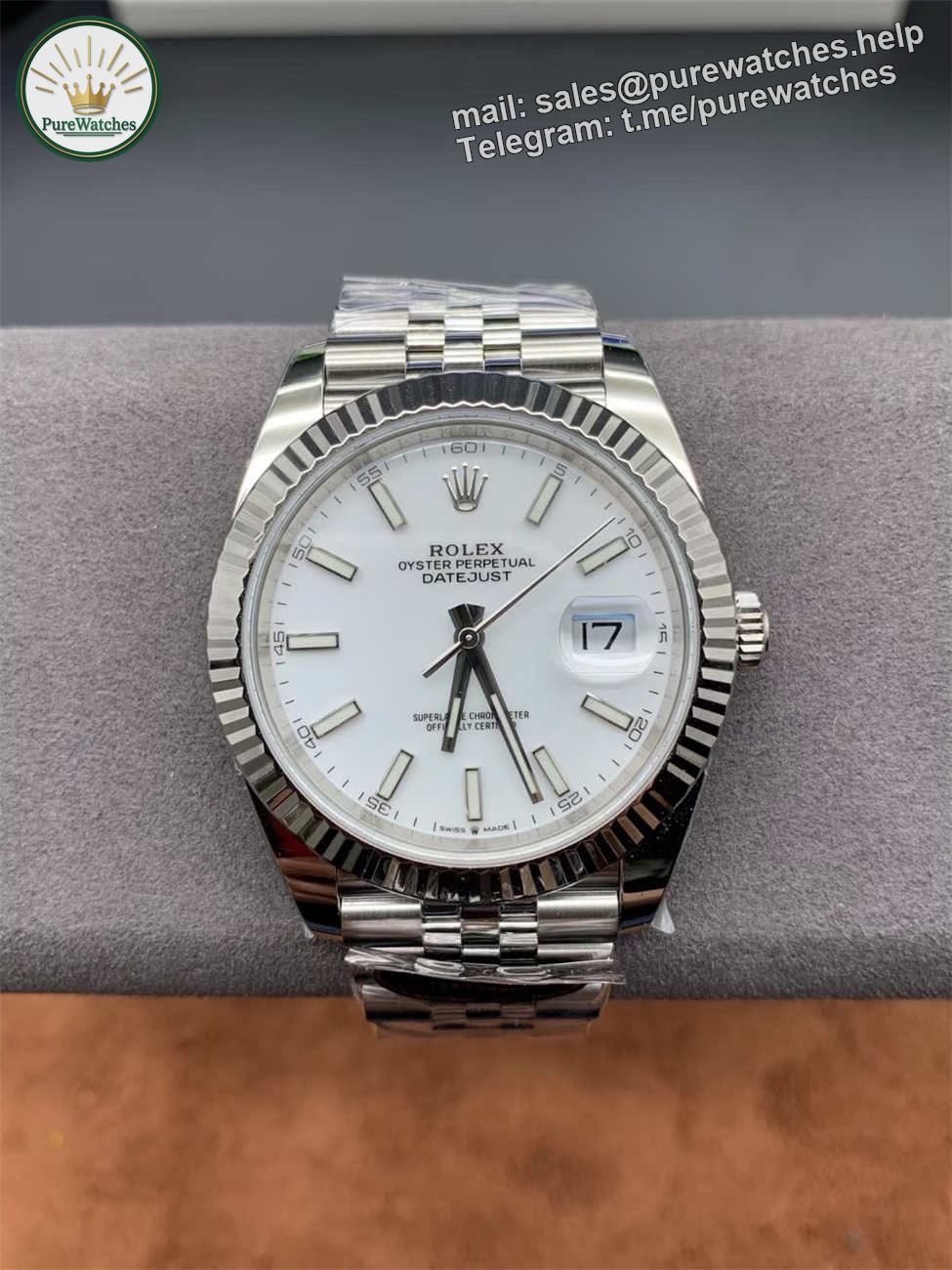 Rolex Datejust 41 White Dial – Clean Factory Jubilee Replica Watch