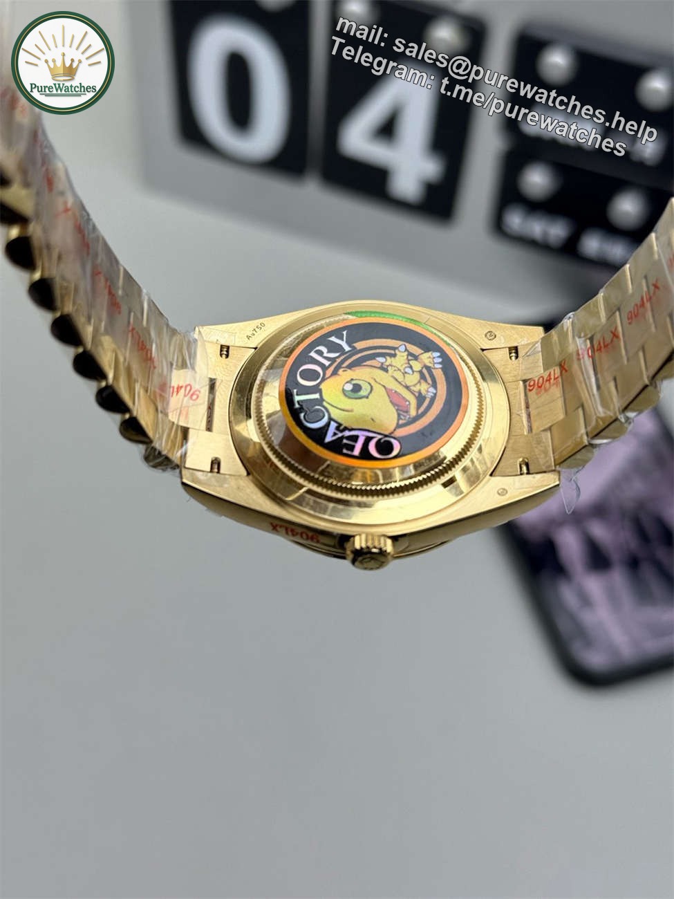Rolex Day-Date 40 Green Replica (QF Factory) – 195g Heavy Tungsten Gold - Image 9