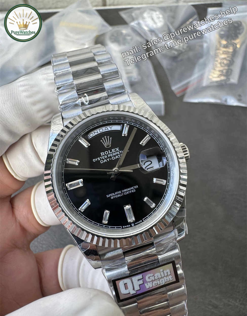 Rolex Day-Date Tungsten Replica (QF Factory) – Heavy Version 187g - Image 3