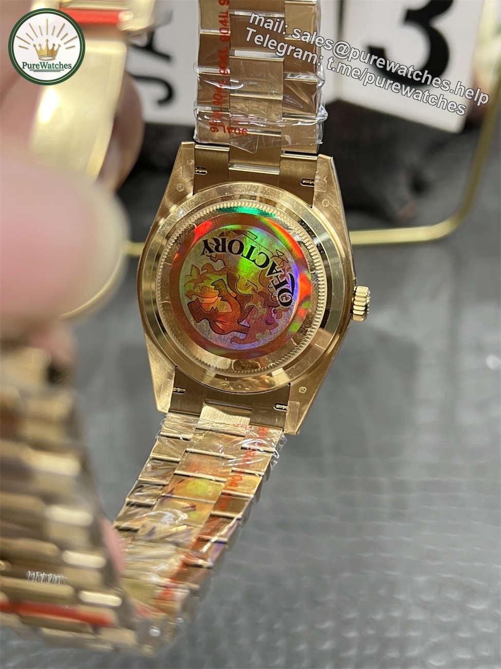 Rolex Day‑Date QF Factory 184g Replica – Black Dial, Full-Weight - Image 8