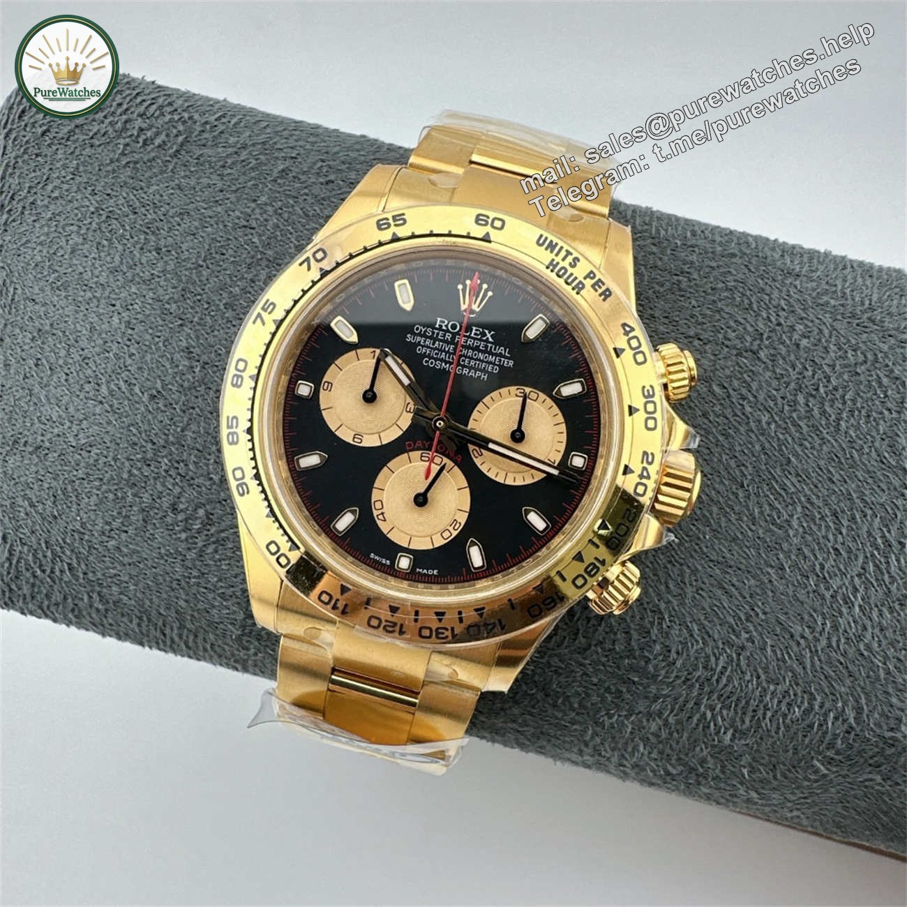 Clean Factory Rolex Daytona 116508 Replica �C Yellow Gold Black Dial (Dandong 4130) - Image 2