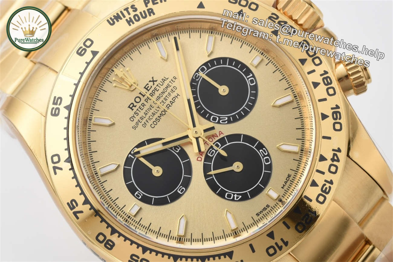 Rolex Daytona 126508 Replica �C Clean Factory 18K Yellow Gold Black Dial - Image 5