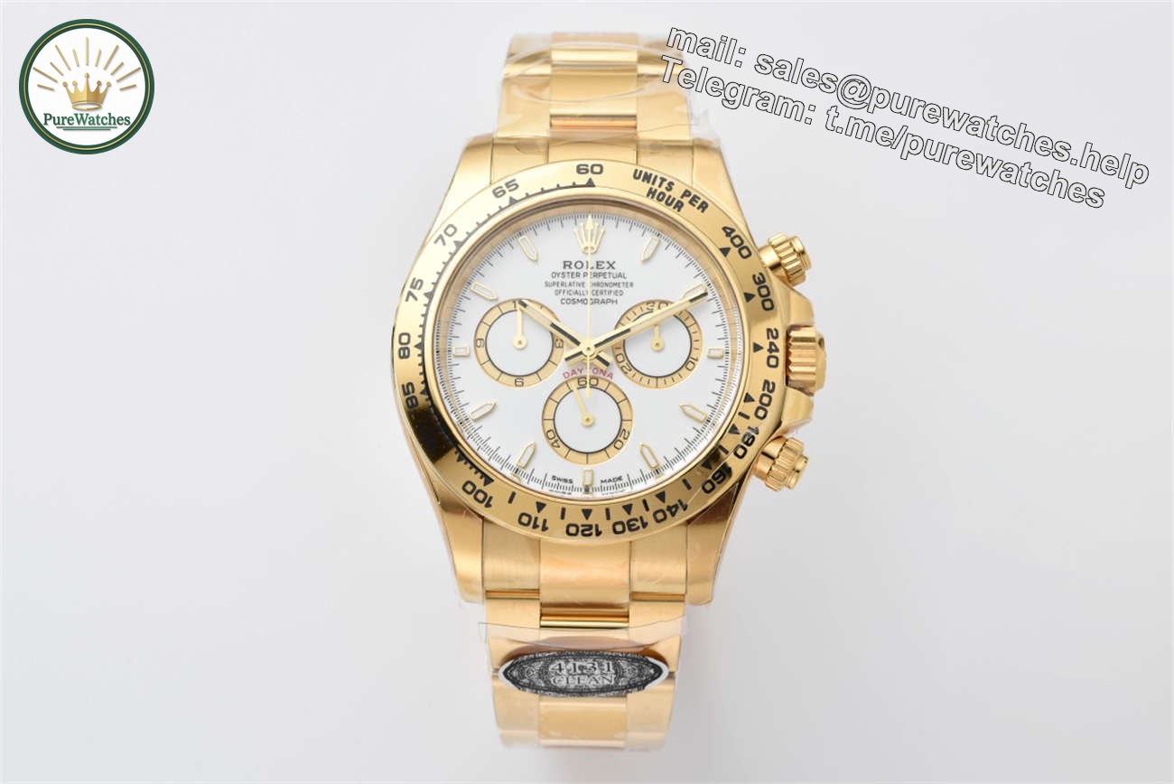 Clean Factory Rolex Daytona 126508 Replica �C Yellow Gold White Dial (4131)