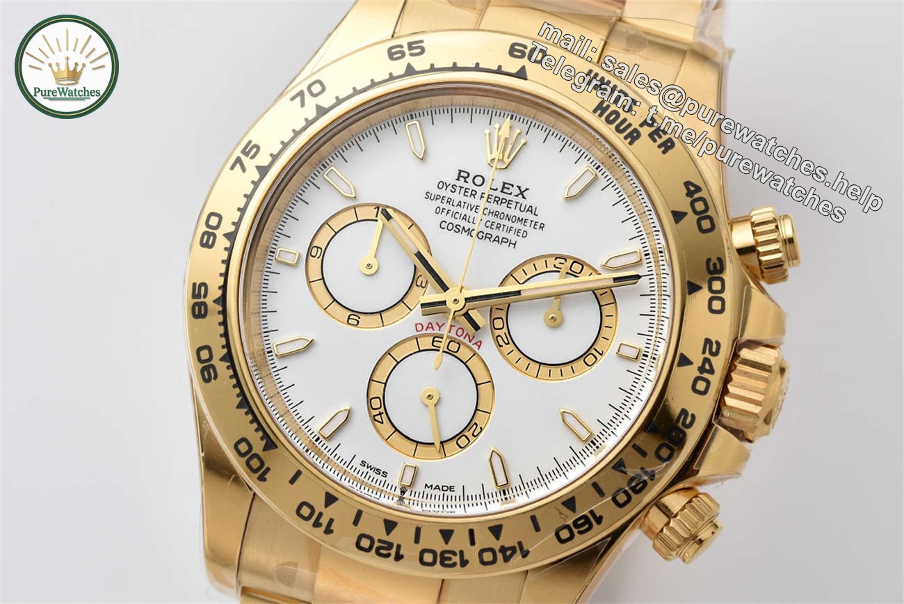 Clean Factory Rolex Daytona 126508 Replica �C Yellow Gold White Dial (4131) - Image 5