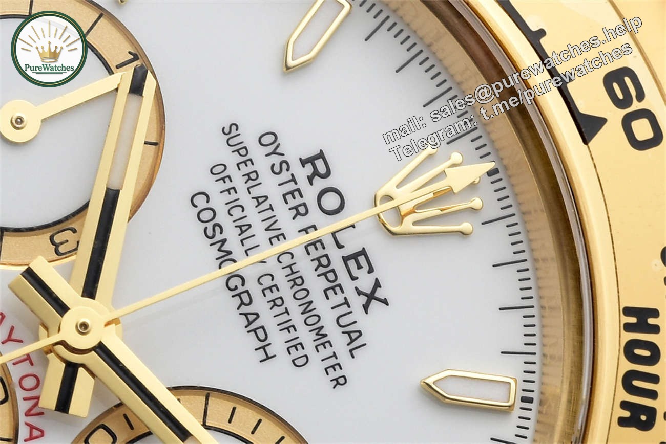 Clean Factory Rolex Daytona 126508 Replica �C Yellow Gold White Dial (4131) - Image 8