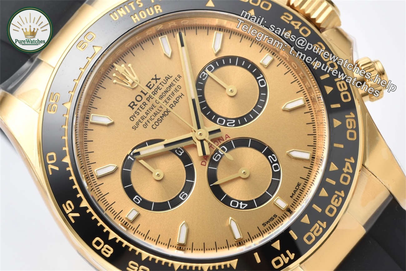Rolex Daytona 126518LN Replica �C 18K Yellow Gold Oysterflex Chronograph - Image 3
