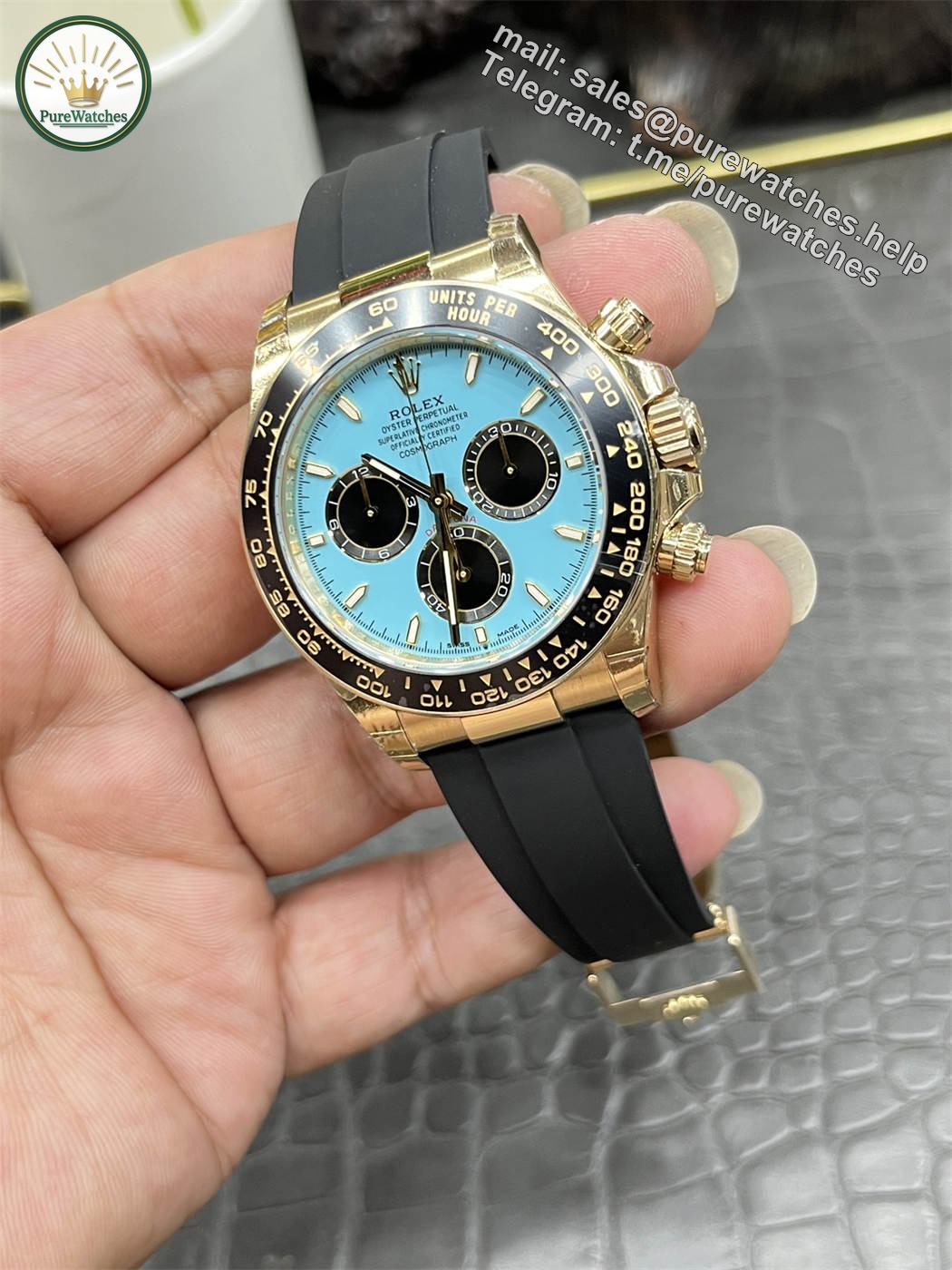 Rolex Daytona 126518LN Replica ?C Yellow Gold Oysterflex Chronograph - Image 3