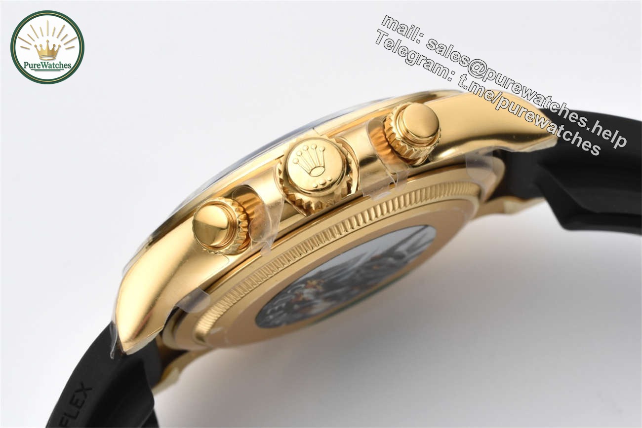 Clean Factory Rolex Daytona 126518LN Replica �C White Dial Gold Oysterflex (4131) - Image 7