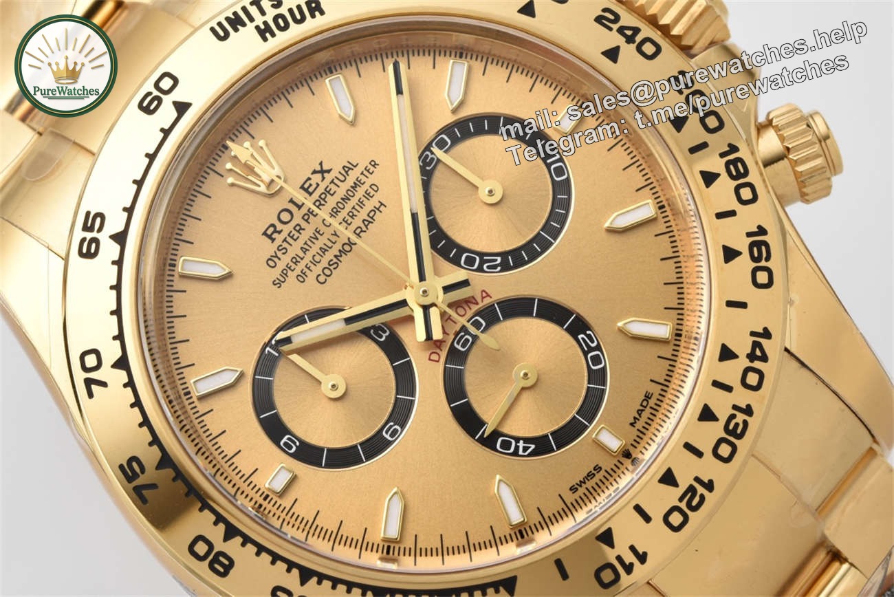 Rolex Daytona Champagne Dial Replica �C Clean Factory 126518LN Yellow Gold Chronograph - Image 4