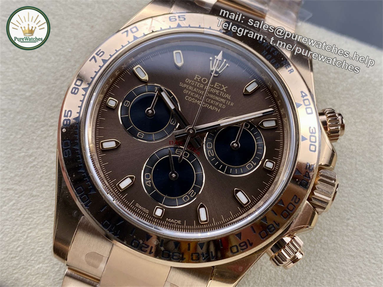 Rolex Daytona Chocolate Dial �C Clean Factory Everose Gold 4130 Replica - Image 3