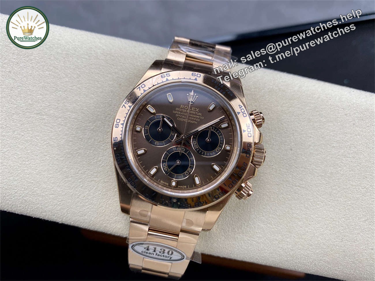 Rolex Daytona Chocolate Dial �C Clean Factory Everose Gold 4130 Replica - Image 4