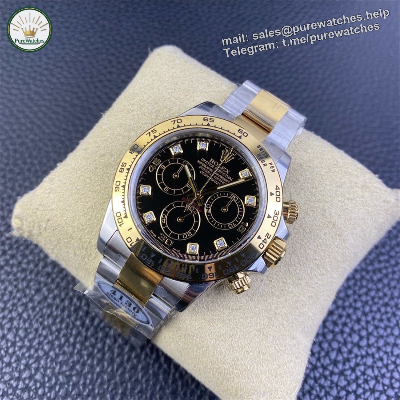 Clean Factory Rolex Daytona Diamond Dial Replica �C 116503 Two Tone (Dandong 4130) - Image 3