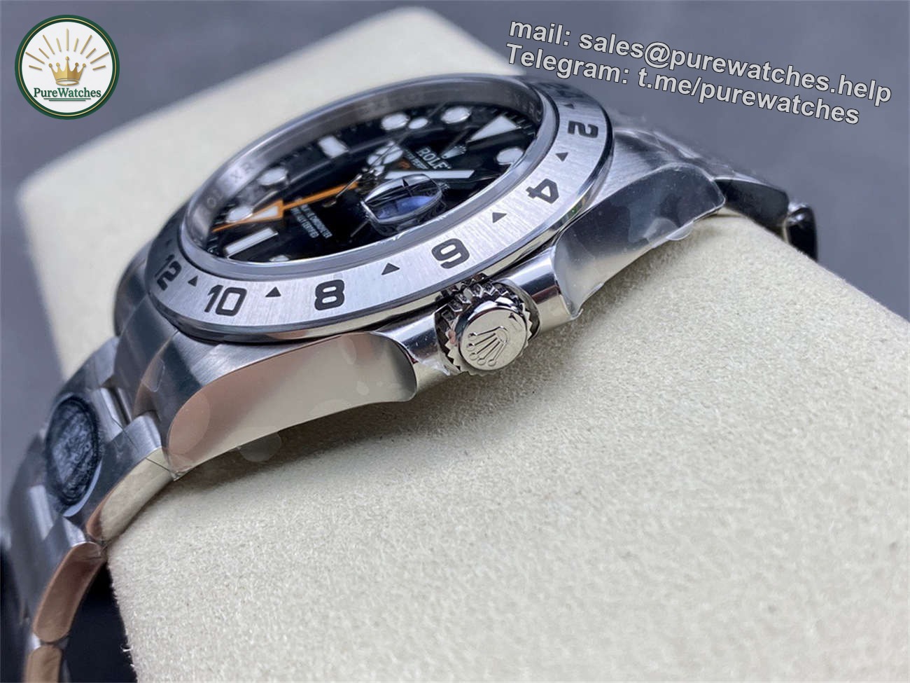 Clean Factory Rolex Explorer 2 16570 Homage – 40mm Stainless Steel GMT Replica Watch - Image 5